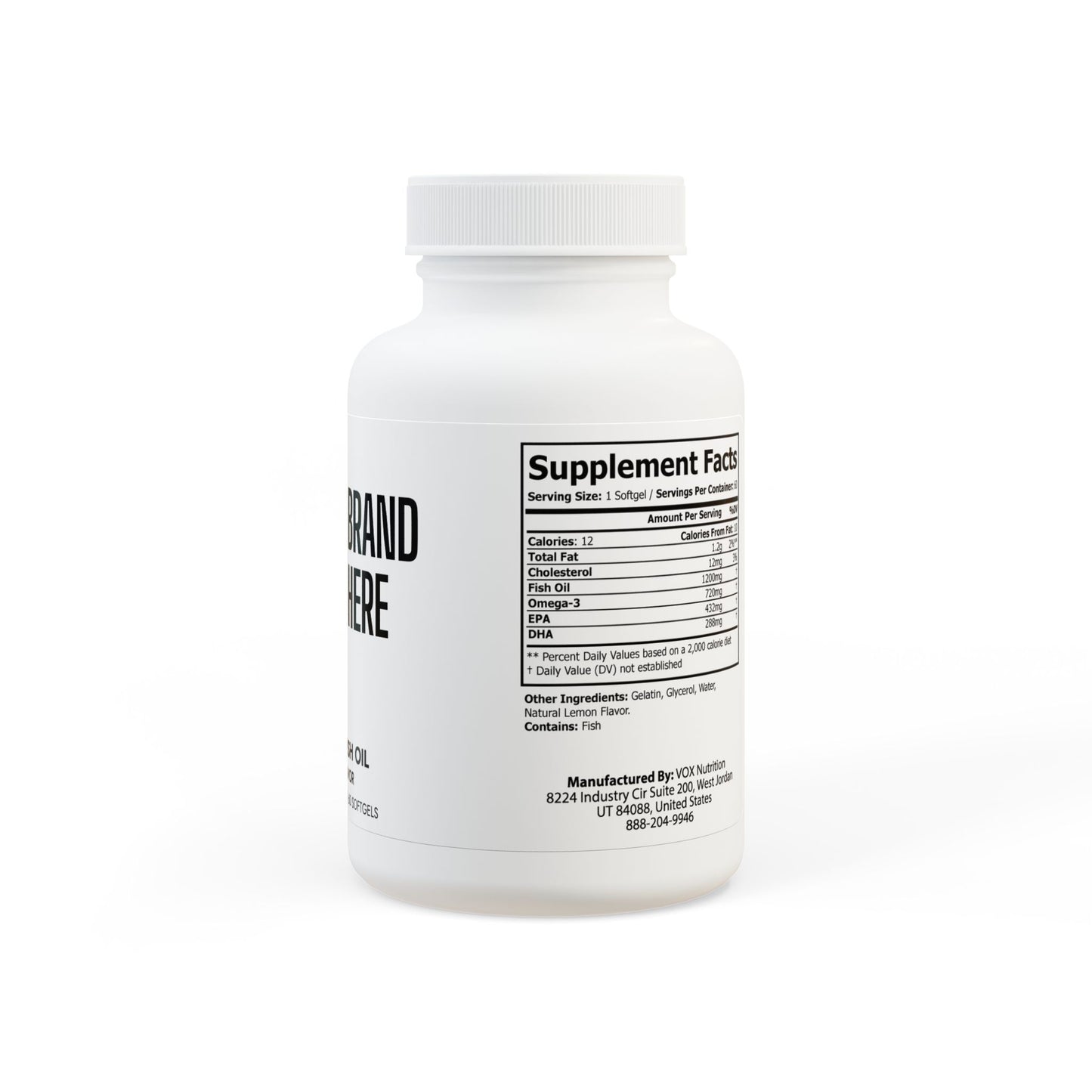 Customize Omega 3 Fish Oil Supplement (60 Softgels)